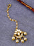 Traditional Indian Chand shaped Pearl Beads Kundan Maang Tika for Women