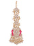 Gold-Plated Peacock Design Kundan Stone White & Pink Embedded Maang Tika CFTK0035