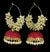 Red Pearl Jhumki Earrings For Women