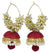 Red Pearl Jhumki Earrings For Women