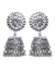 Oxidized German Silver White Kundan Earrings