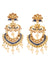 Traditional Gold Plated Kundan Work Blue Chandbali Earrings
