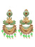 Traditional Gold Plated Aqua Chandbali Drop & Dangle Earrings