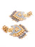 Traditional Gold Plated Kundan Work Grey Drop & Dangle Earrings