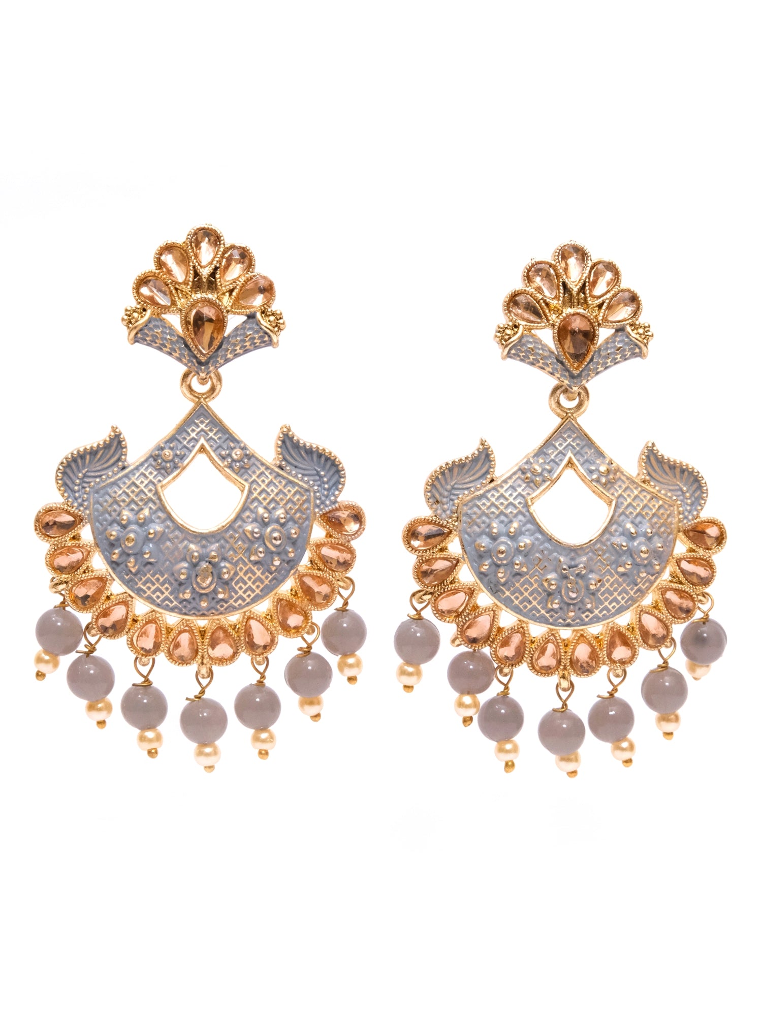 Gold Plated Aqua Color Drop Earrings