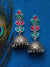 Indian Oxidized German Silver Pink Green Jhumka Jhumki Earrings