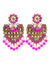 Gold Plated Heart Skyblue Kundan Dangler gifts Earrings For Women Girls