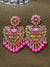 Gold Plated Heart Skyblue Kundan Dangler gifts Earrings For Women Girls