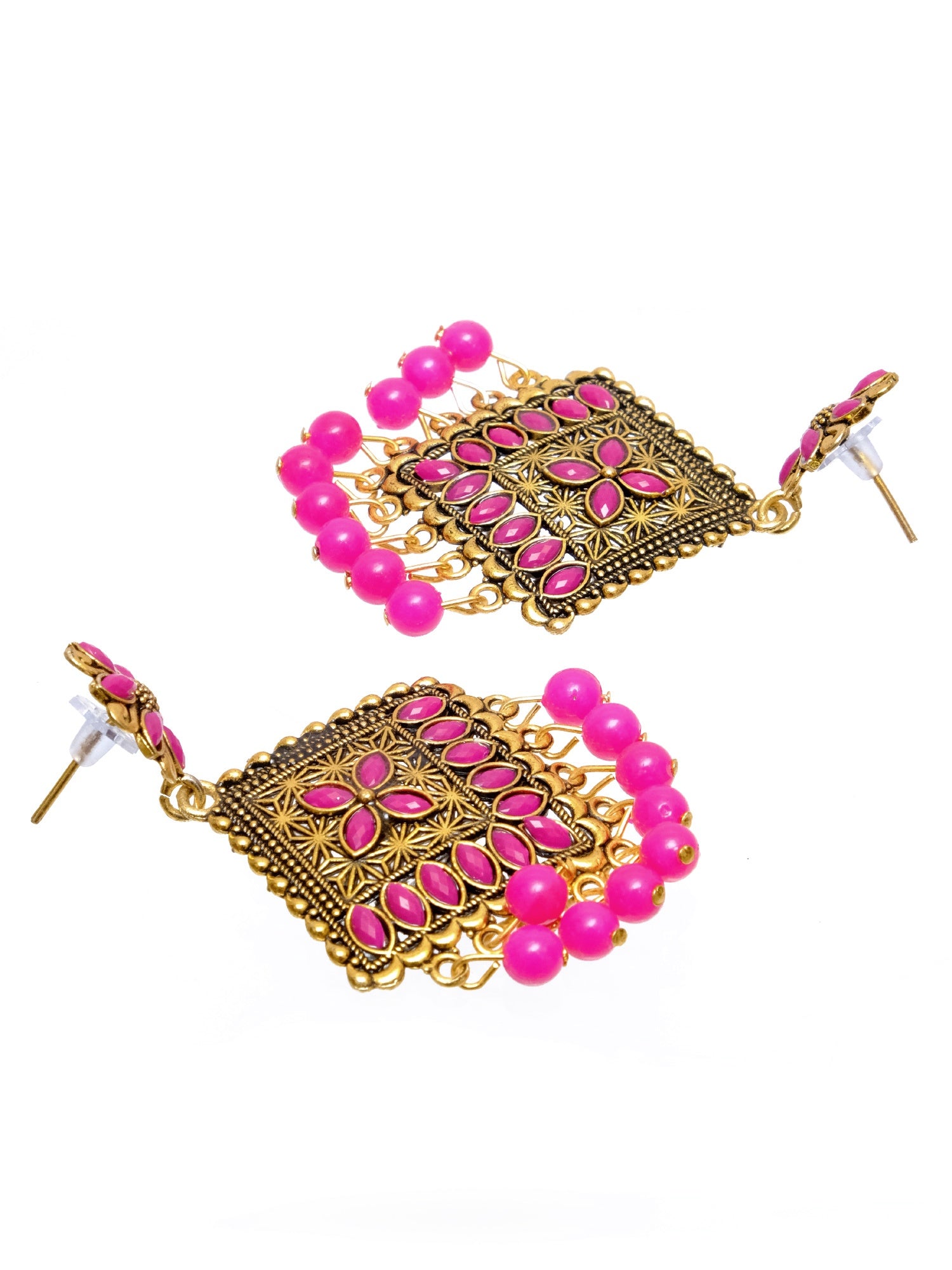 Be Unique With Bold & Beautiful 'Golden Flower' Alloy Drop & Dangler Earrings