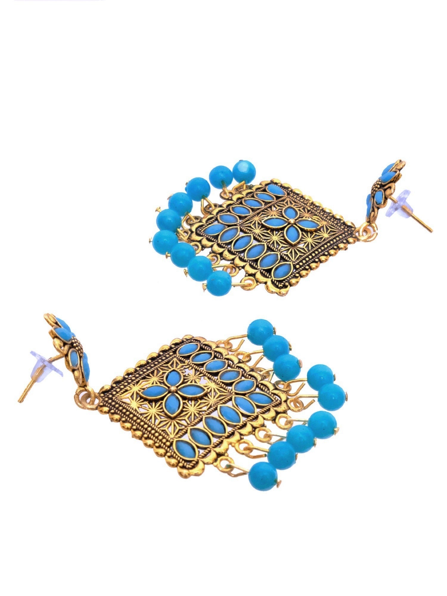 Be Unique With Bold & Beautiful 'Golden Flower' Alloy Drop & Dangler Earrings