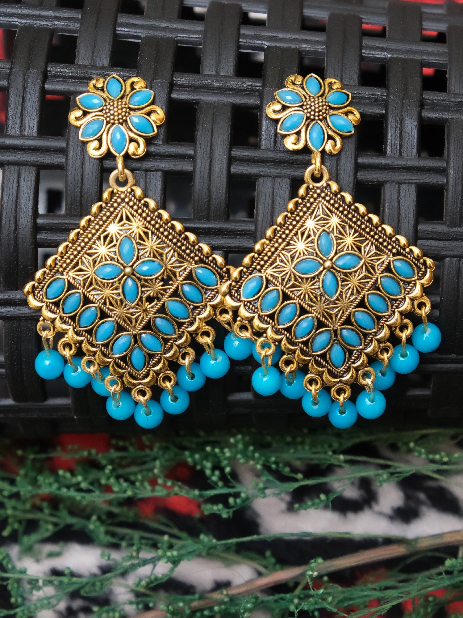 Be Unique With Bold & Beautiful 'Golden Flower' Alloy Drop & Dangler Earrings