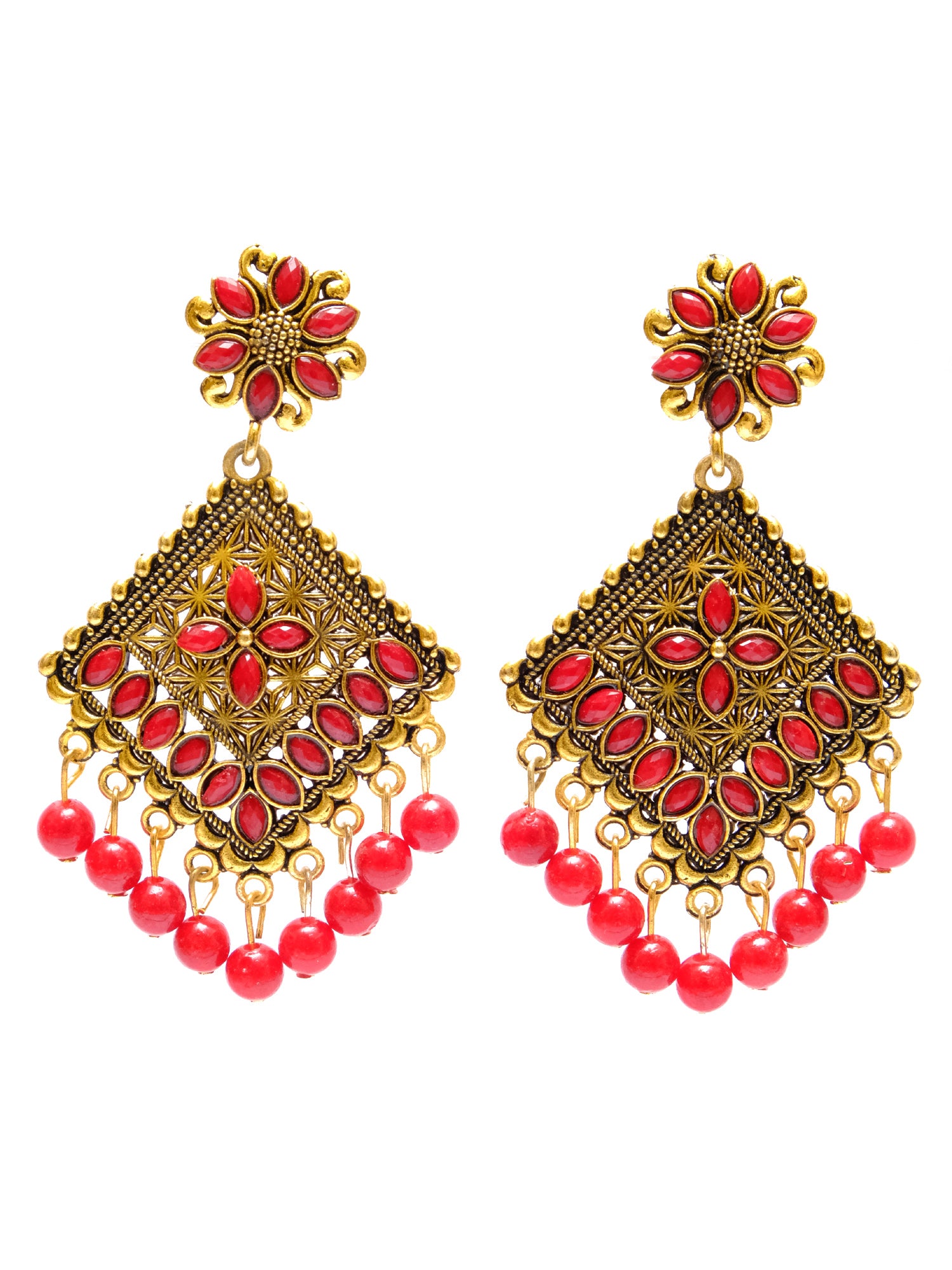 Be Unique With Bold & Beautiful 'Golden Flower' Alloy Drop & Dangler Earrings
