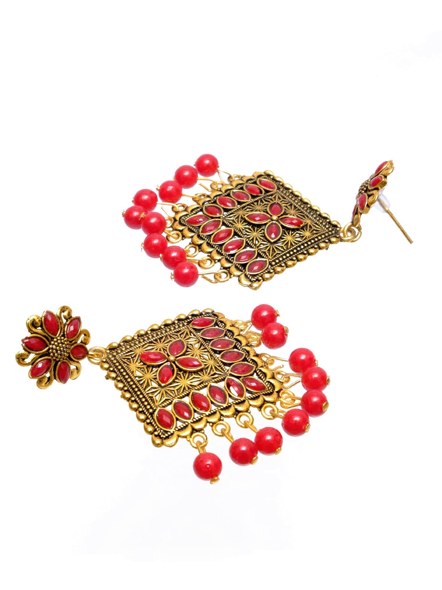 Be Unique With Bold & Beautiful 'Golden Flower' Alloy Drop & Dangler Earrings