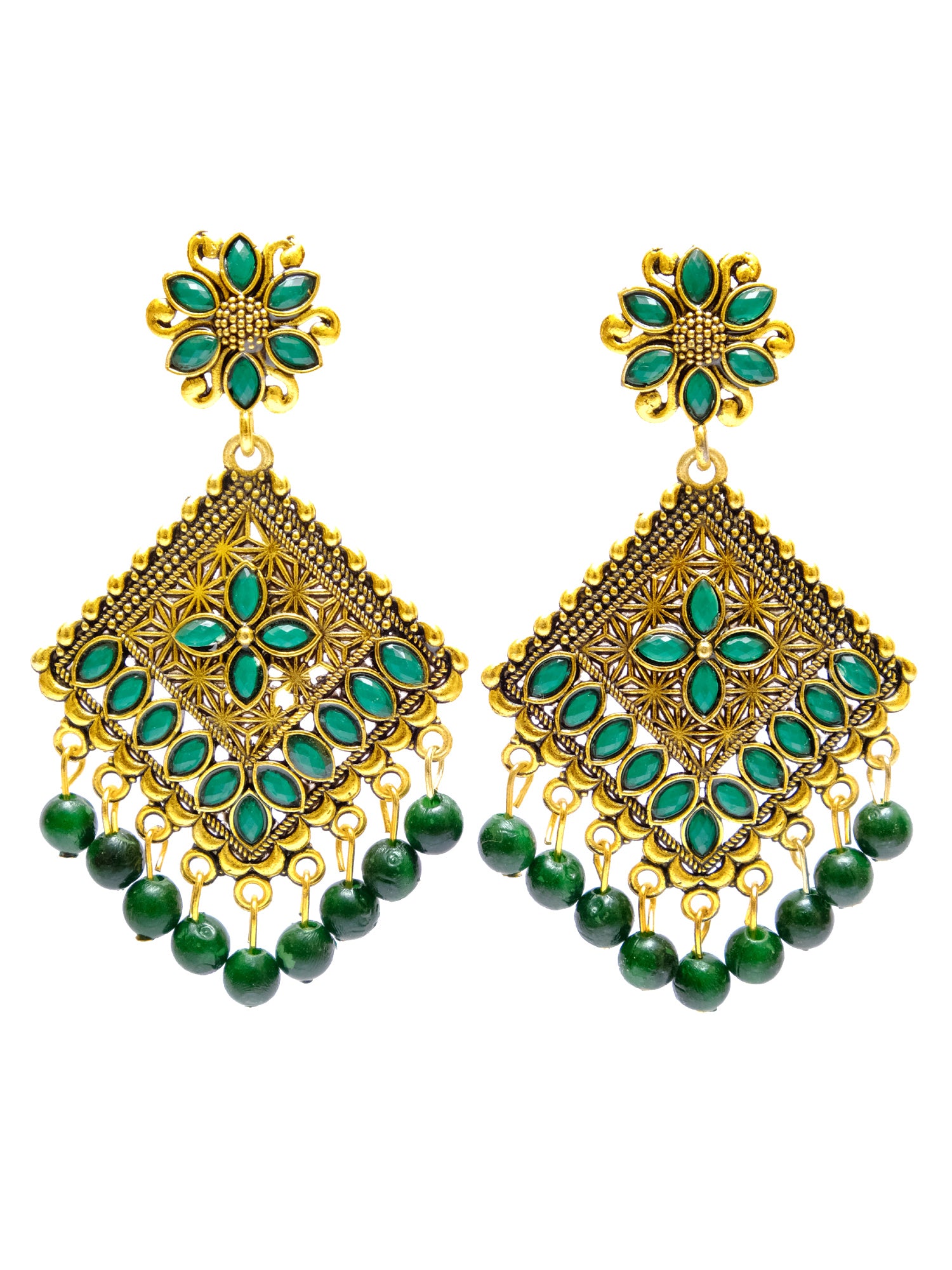 Be Unique With Bold & Beautiful 'Golden Flower' Alloy Drop & Dangler Earrings