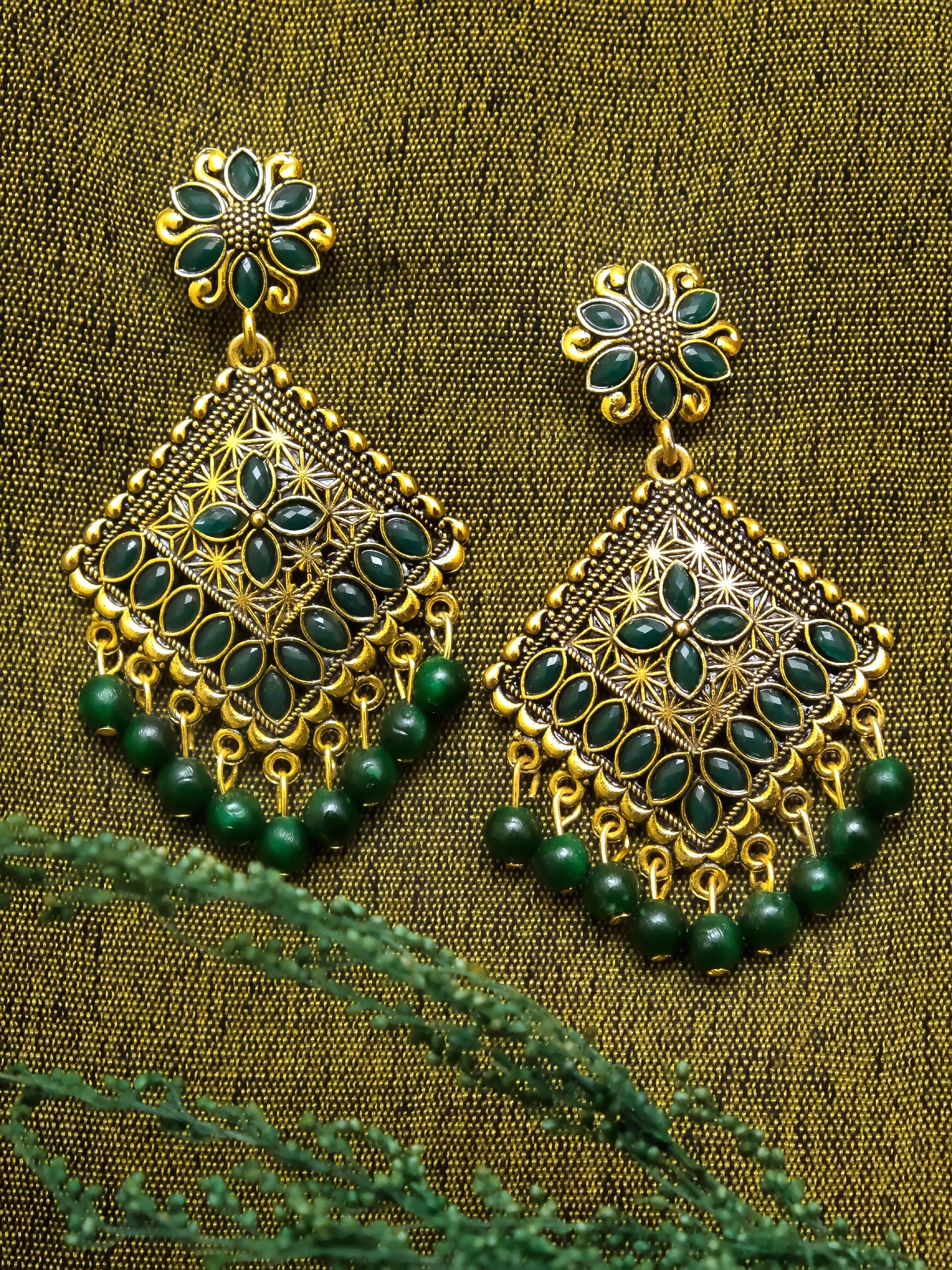 Be Unique With Bold & Beautiful 'Golden Flower' Alloy Drop & Dangler Earrings