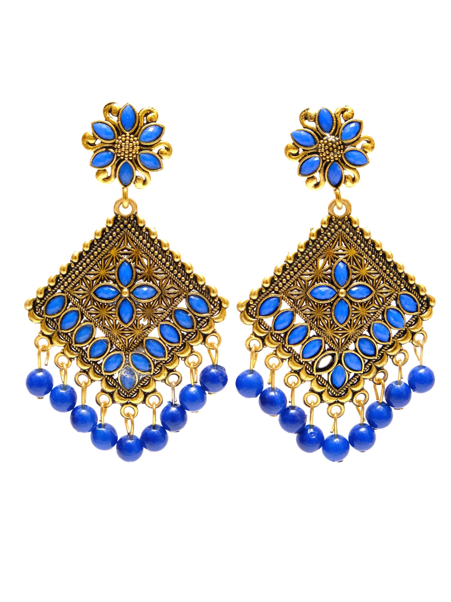 Be Unique With Bold & Beautiful 'Golden Flower' Alloy Drop & Dangler Earrings