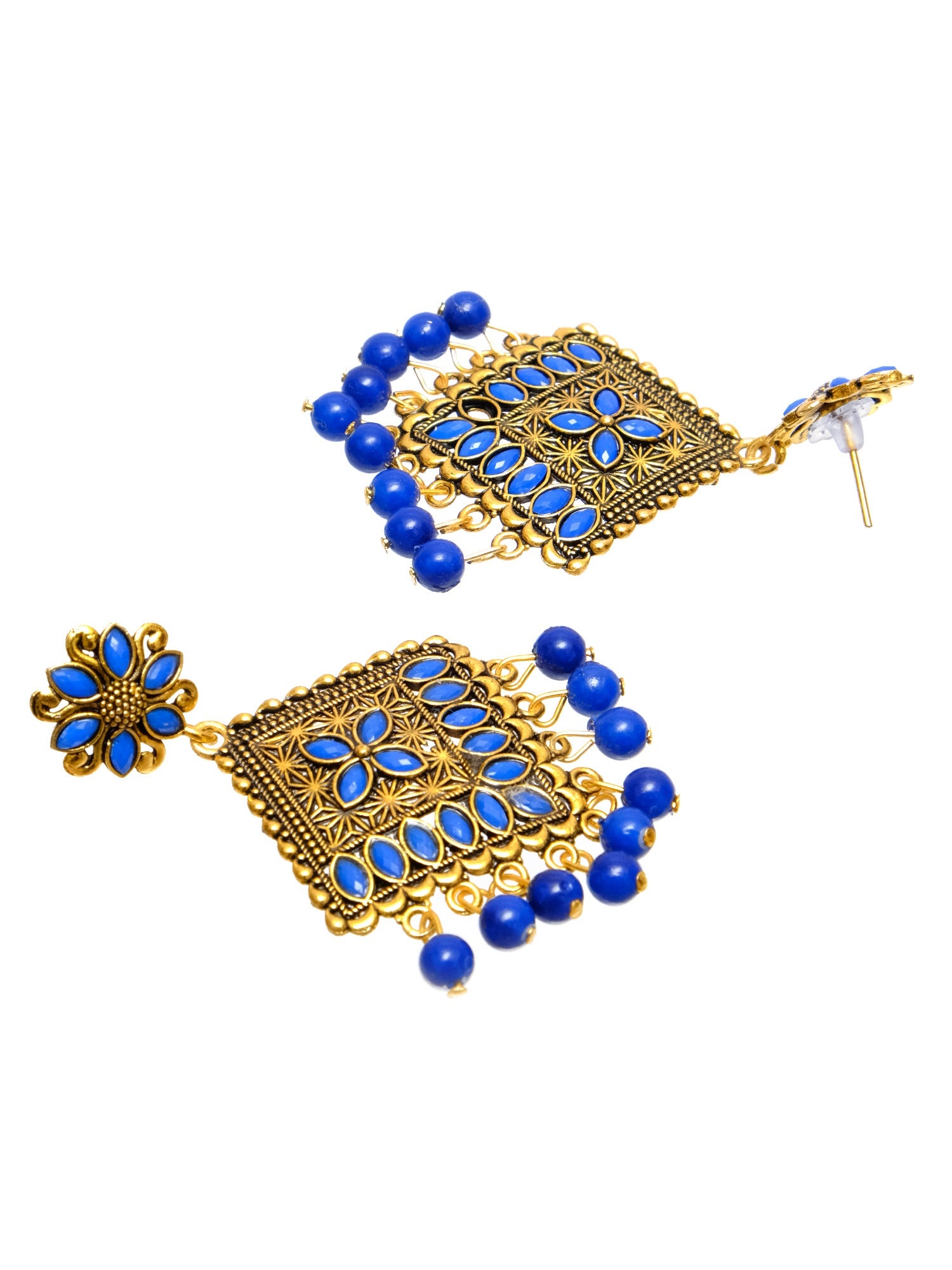 Be Unique With Bold & Beautiful 'Golden Flower' Alloy Drop & Dangler Earrings