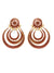 maroon Floral Chandbali Drop Earrings