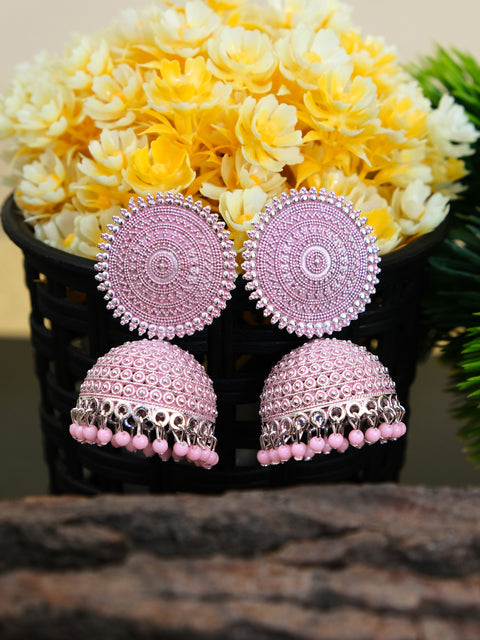 Silver Rhodium Alloy Jhumka Earrings for Gorgeous Women & Girls