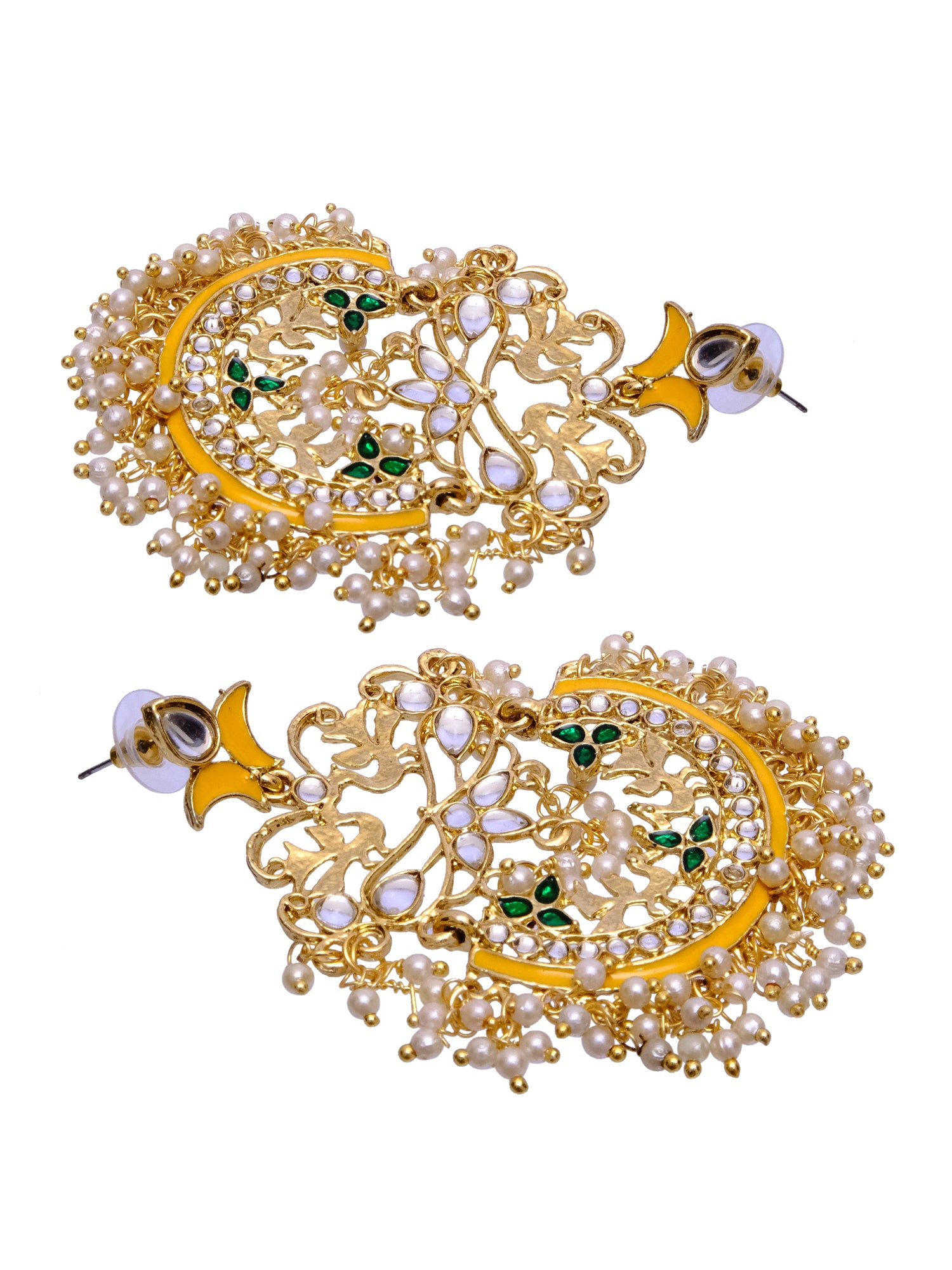 Ethereal Gold-Plated Kundan Drop & Dangler Women's Earrings