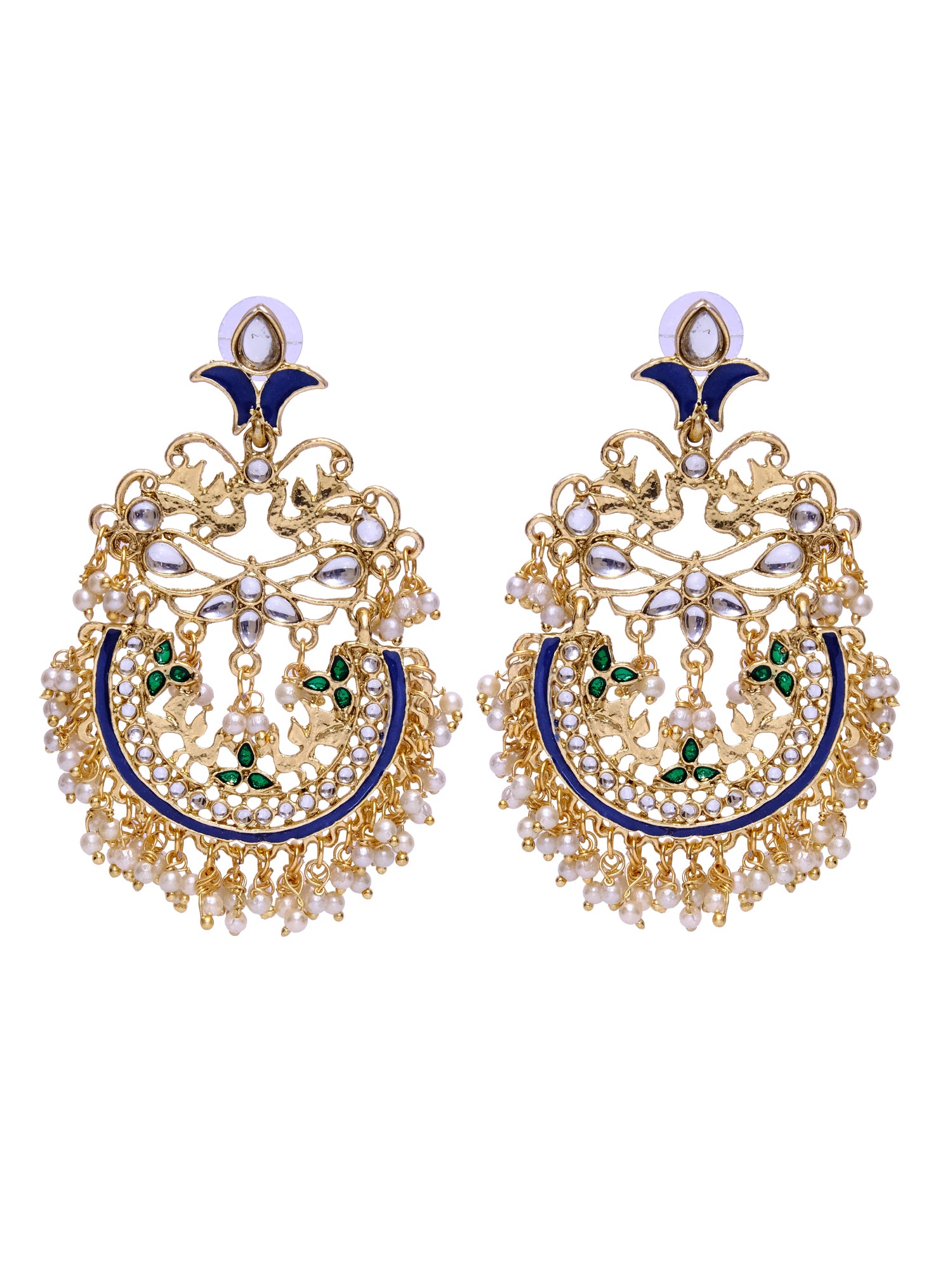 Ethereal Gold-Plated Kundan Drop & Dangler Women's Earrings