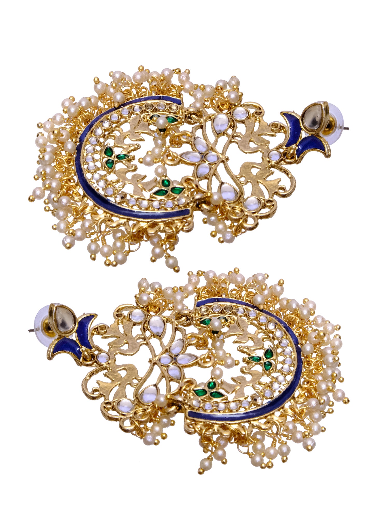 Ethereal Gold-Plated Kundan Drop & Dangler Women's Earrings