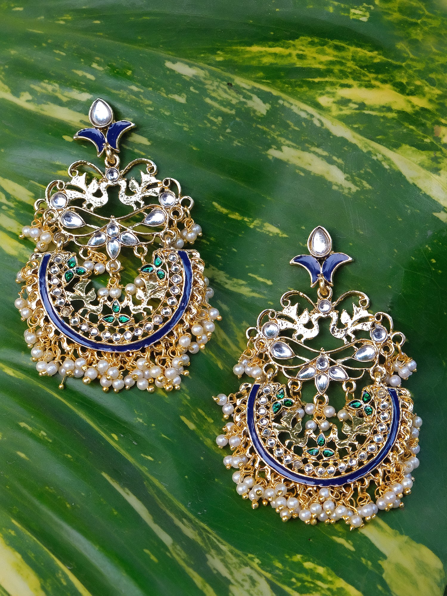 Ethereal Gold-Plated Kundan Drop & Dangler Women's Earrings