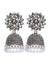 Nisha Oxidised Jhumkas - Oxidised Silver Floral Jhumki Earrings for Women