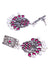 Oxidized Silver Pink Drop & Dangler Earrings RAE0654