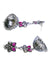 German Silver Pink Jhumka Earrings RAE0673