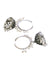 Oxidized Silver White Pearls Hoop Jhumka Earrings