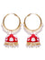 Meenakari Traditional Gold Plated Lotus Hoops Jhumka Earrings for Women
