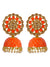 Orange Meenakari Indian Jhumka Jhumki Earrings for Women