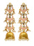 Traditional Gold Plated Pink  Chandwali Floral Earring with White Pearl RAE0714