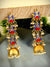 Traditional Indian Gold plated Long Floral  Blue& Red Jhumka With White Pearl Earring  RAE0719
