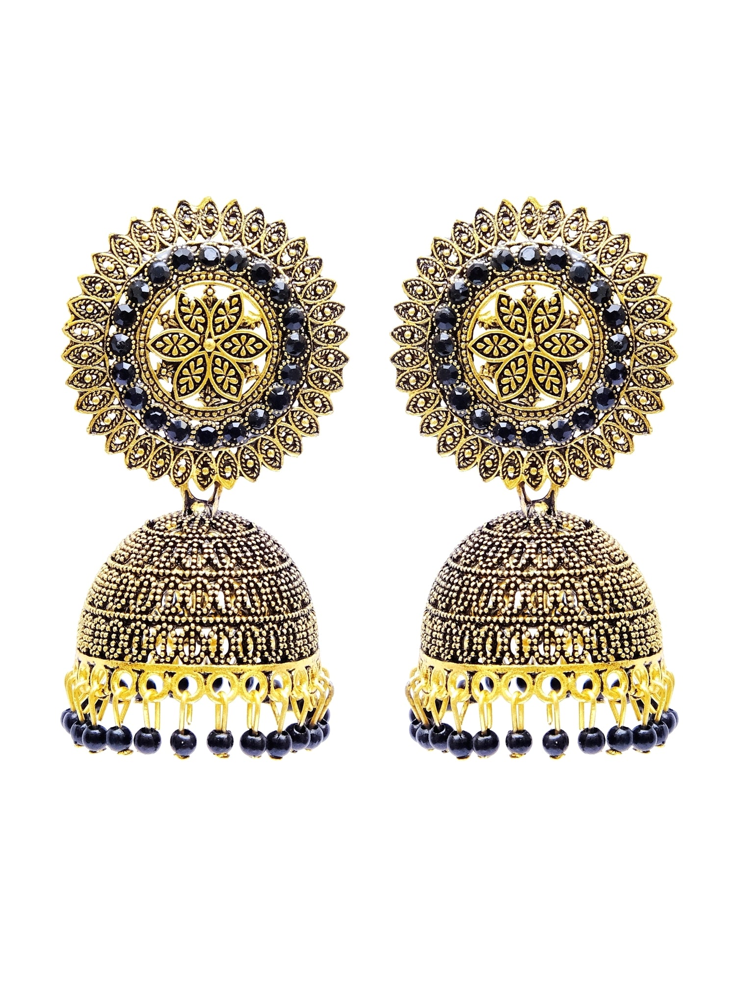 Traditional Gold Plated Small Drop Jhumka Earrings with Pearl Details