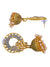 Gold-Plated Round Croown Kundan Earrings With Pearls