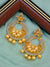 Gold plated Kundan Round Floral Grey Earrings With Pearls RAE0783