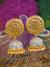 Gold Plated Grey Round  Kundan Jhumka Earring RAE0804