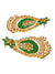 Gold plated Floral Design Green Dangler Earring RAE0843