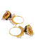 Gold plated Kundan Flower Meenakari Black Hoop Jhumka  Earrings  With White Pearl Earrings RAE0864