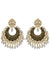 Gold Plated Designer Studded Kundan Black Dangler Earring With Pearls RAE0874