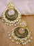 Gold Plated Designer Studded Kundan Black Dangler Earring With Pearls RAE0874