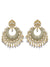 Gold Plated Designer Studded White Kundan Dangler Earring With Pearls RAE0877