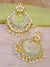 Gold Plated Designer Studded White Kundan Dangler Earring With Pearls RAE0877