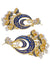 Gold Plated Little Jhumkis Hanging Studded Navy Blue The Aliyah Chandbali Earrings RAE0878