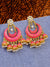 Gold Plated Little Jhumkis Hanging Studded PinkThe Aliyah Chandbali Earrings RAE0881