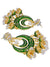Gold Plated Little Jhumkis Hanging Studded Green The Aliyah Chandbali Earrings RAE0883