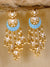Indian Ethnic Hand Crafted Meenakari Lotus Sky Blue Chandbali Earring Set RAE0898