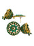 Gold Plated Meenakari Floral Green Jhumka Earrings With White Pearl RAE0913